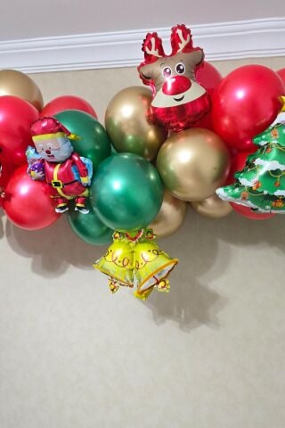 Yılbaşı Balon Zinciri Paketi Yılbaşı Balon Süsleme Seti 39 Parça Yılbaşı Tema Folyo Balonlu Set