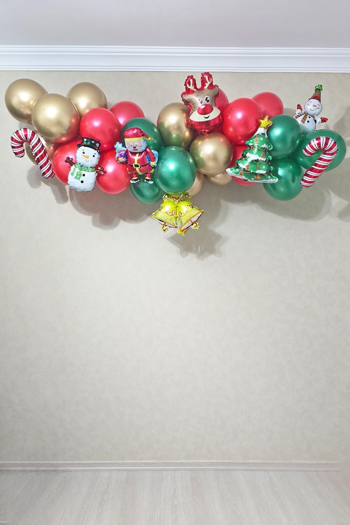 Yılbaşı Balon Zinciri Paketi Yılbaşı Balon Süsleme Seti 39 Parça Yılbaşı Tema Folyo Balonlu Set