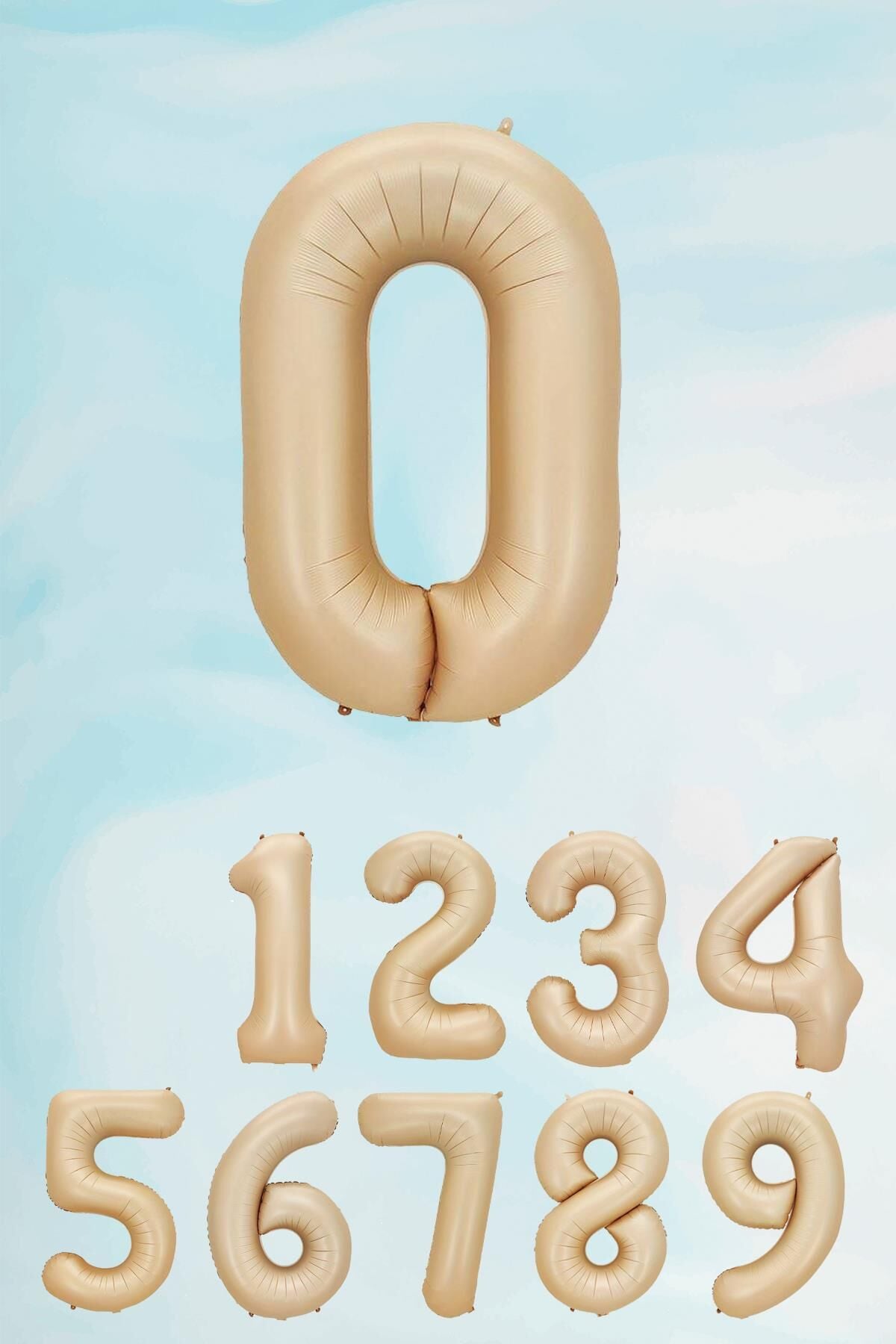 Retro Karamel Rakam Balon 80 cm Retro Renk Yaş Balonları 0