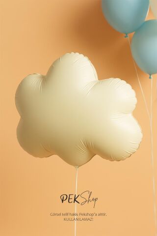 Krem Bulut Folyo Balon Retro Bulut Balon