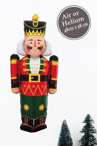 Kurşun Asker Folyo Balon Yılbaşı Balonu Fındıkkıran Nutcracker Şekilli Folyo Balon Ayaksız