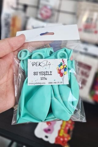 Su Yeşili Balon 10 Adet - 12 inc 30 cm Parti Balonu