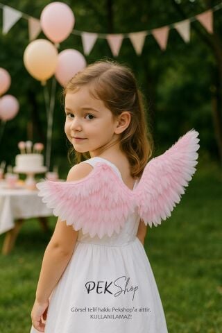 Pembe Melek Kanadı Işıklı Melek Kanatları Giyilebilir