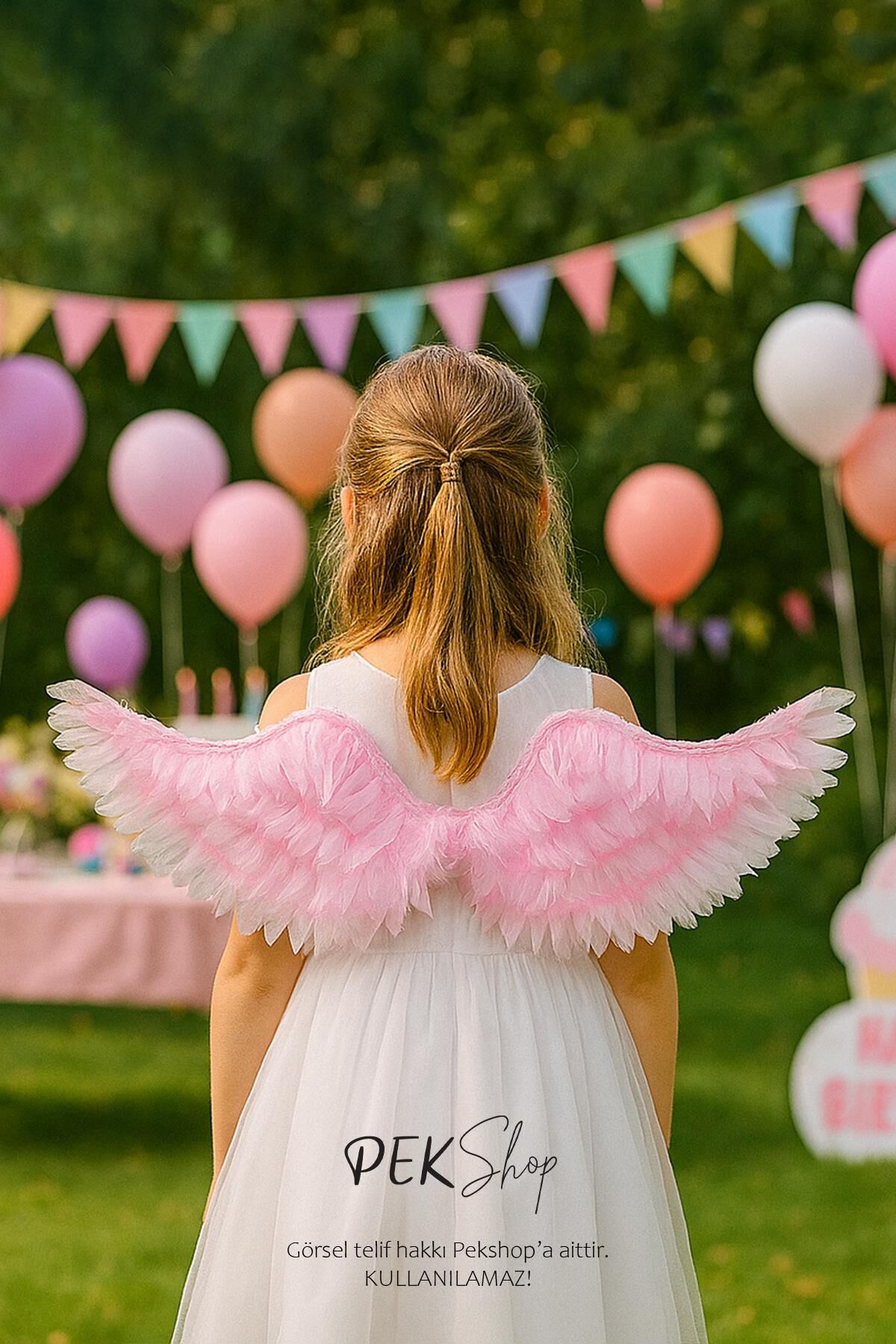 Pembe Melek Kanadı Işıklı Melek Kanatları Giyilebilir