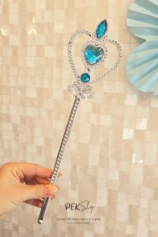 Karlar Ülkesi Prenses Taç ve Asa Seti Mavi