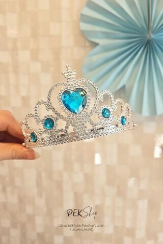 Karlar Ülkesi Prenses Taç ve Asa Seti Mavi