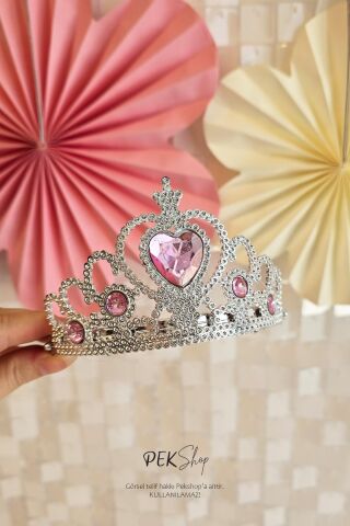 Karlar Ülkesi Prenses Taç ve Asa Seti Pembe