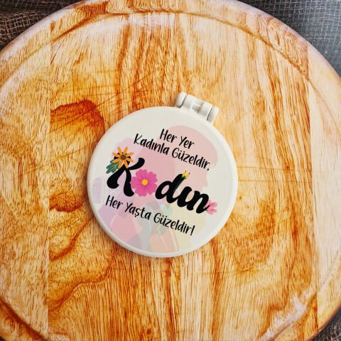 Renkli Kadınlar Hediyelik Ayna Kadınlar Günü Hediyesi Firma Logolu