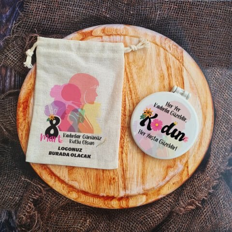 Renkli Kadınlar Hediyelik Ayna Kadınlar Günü Hediyesi Firma Logolu