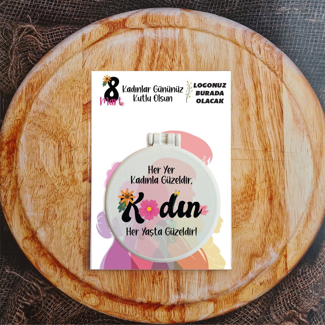 Renkli Kadınlar Hediyelik Ayna Kadınlar Günü Hediyesi Firma Logolu