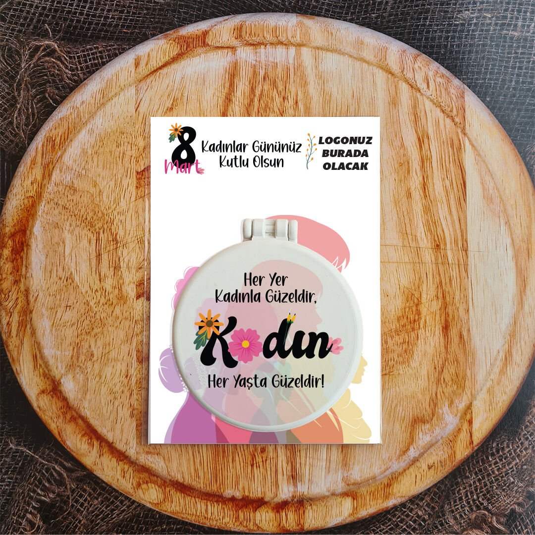 Renkli Kadınlar Hediyelik Ayna Kadınlar Günü Hediyesi Firma Logolu