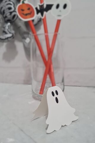 Cadılar Bayramı Hayalet Şekilli Masa Kartı