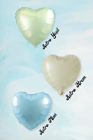 Retro Renkler Balon Demeti 3'lü Retro Balon Seti Krem Retro Yeşil Retro Mavi