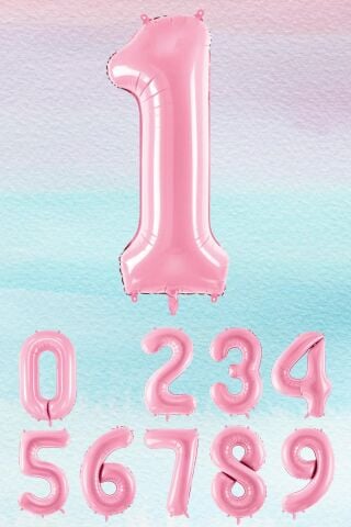 Pembe Rakam Balonlar 75cm Dev Uçan Sayı Balon
