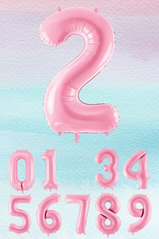 Pembe Rakam Balonlar 75cm Dev Uçan Sayı Balon
