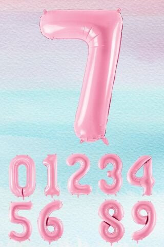 Pembe Rakam Balonlar 75cm Dev Uçan Sayı Balon