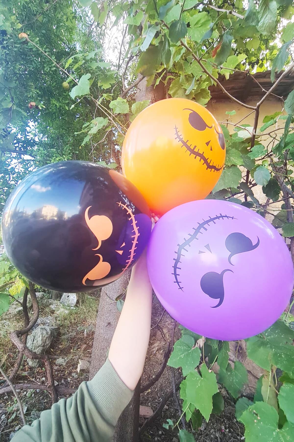 Cadılar Bayramı Balonları 10lu Paket Halloween Baskılı Balonlar 100 Adet Balon