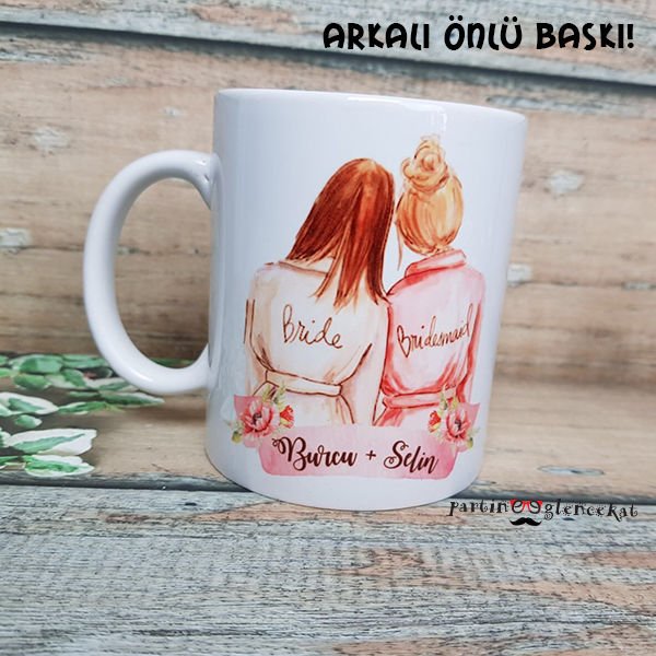 Arkalı Önlü Baskılı Gelin-Nedime Kupası