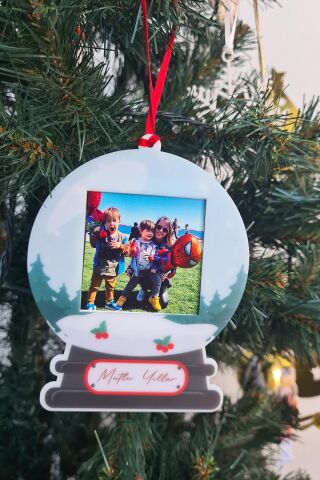 Fotoğraf Çerçeveli Yılbaşı Ağacı Süsü Kişiye Özel Fotoğraf Konulabilir Ağaç Süsü