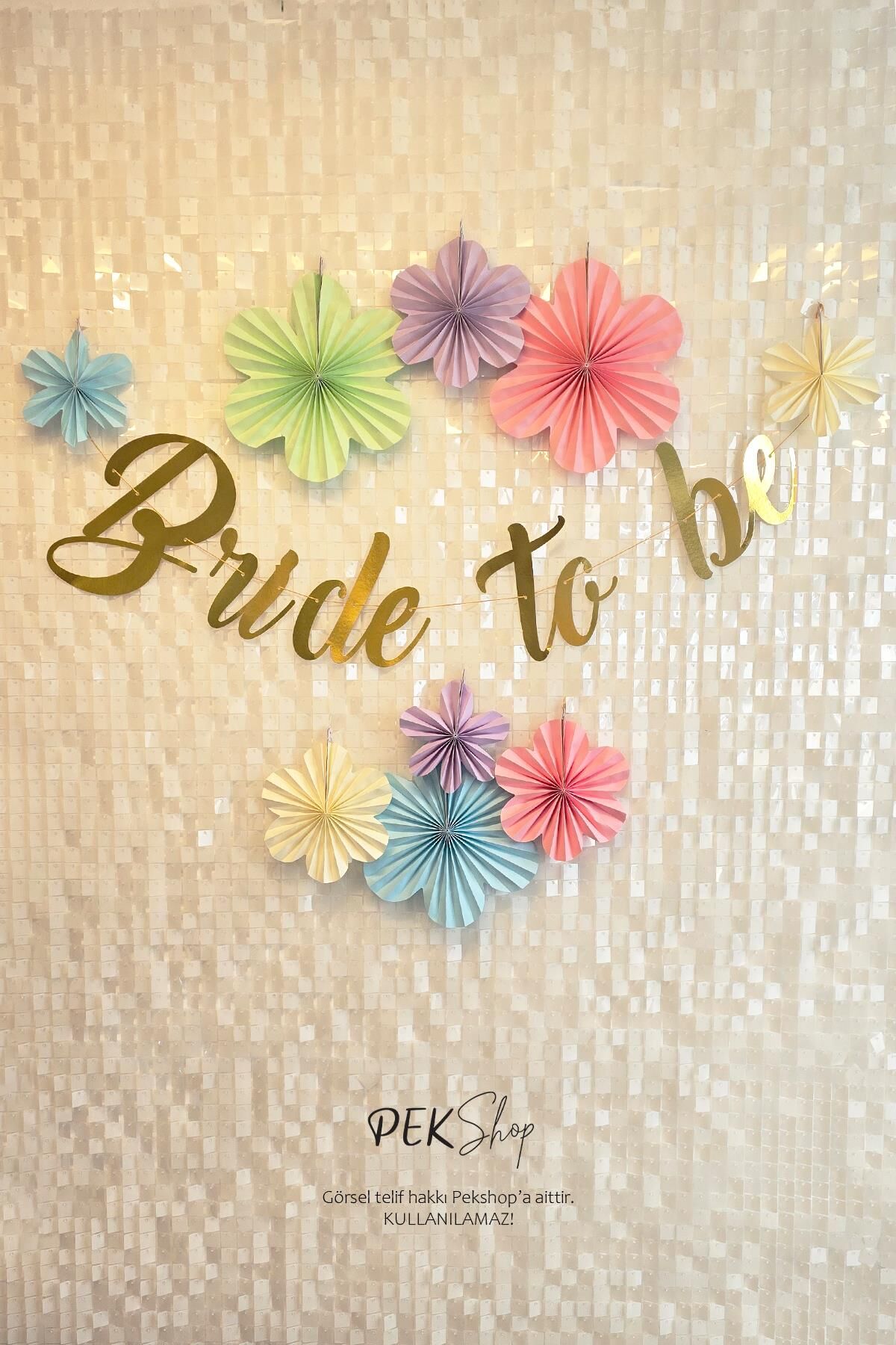 Çiçekli Bride To Be Duvar Süsleme Seti Bride Partisi Süs Seti