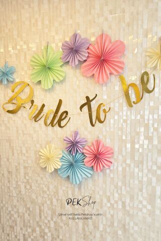 Çiçekli Bride To Be Duvar Süsleme Seti Bride Partisi Süs Seti