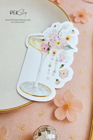 Çiçekli Bride Konsept İsim Kartı Bride Parti Masa İsimliği 12li