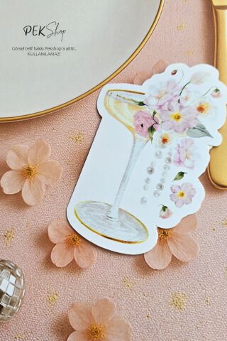 Çiçekli Bride Konsept İsim Kartı Bride Parti Masa İsimliği 12li