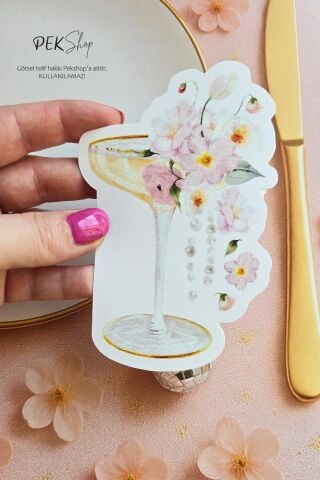 Çiçekli Bride Konsept İsim Kartı Bride Parti Masa İsimliği 12li