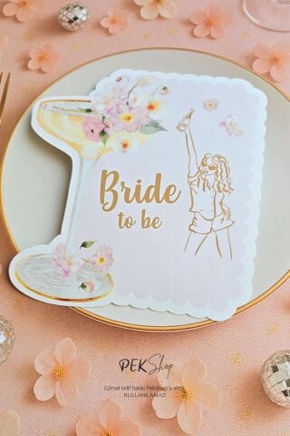Çiçekli Bride Konsept Bride To Be Masa Kartı Bride Masa Süsleri 4lü