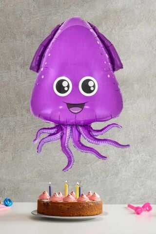 Mor Ahtapot Folyo Balon Deniz Canlıları Gülen Ahtapot Balonu