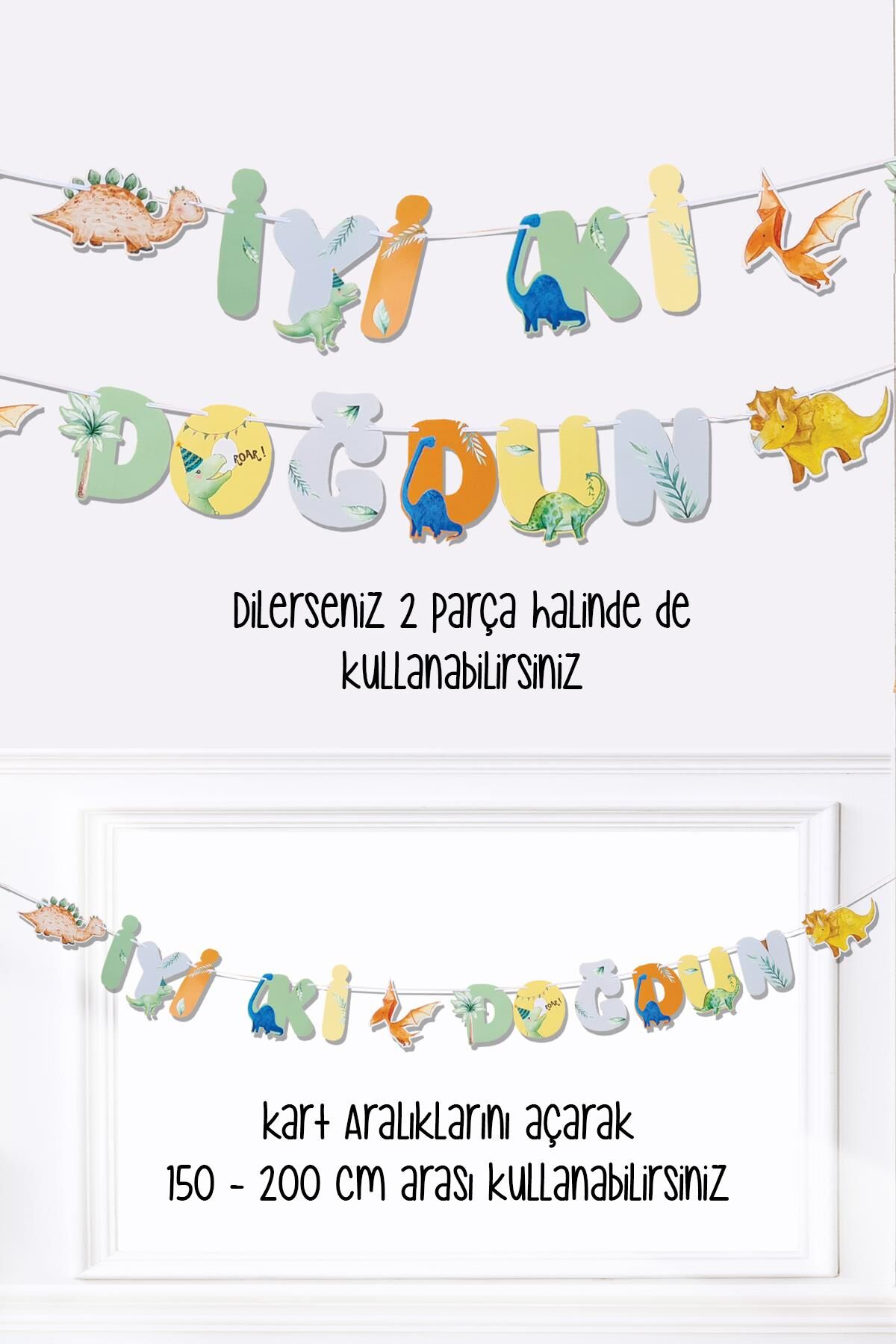 İyi Ki Doğdun Dinozor Tema Banner Dinozor Konsept Duvar Süsü