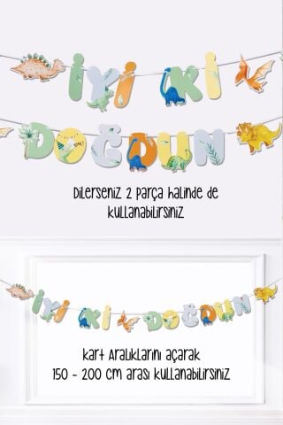 İyi Ki Doğdun Dinozor Tema Banner Dinozor Konsept Duvar Süsü
