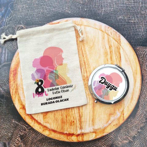 Tek Tek İsimli 8 Mart Kadınlar Günü Hediyesi Metal Ayna Renkli Kadınlar