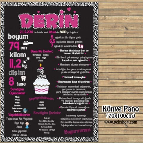 Zebra-Fuşya Konsept Künye Panosu (70x100cm)