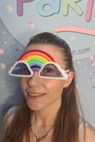 Gökkuşağı ve Bulutlar Gözlük Eğlenceli Parti Gözlüğü