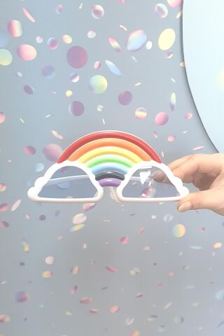 Gökkuşağı ve Bulutlar Gözlük Eğlenceli Parti Gözlüğü