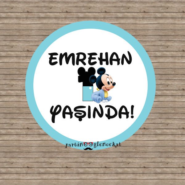 Mickey Mouse Konsept Etiket 10cm