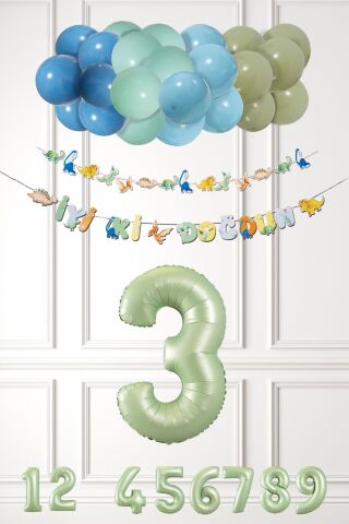 Dinozor Konsept Yaş Günü Balon Zinciri Retro Dinozor Tema Doğum Günü Balonları 3