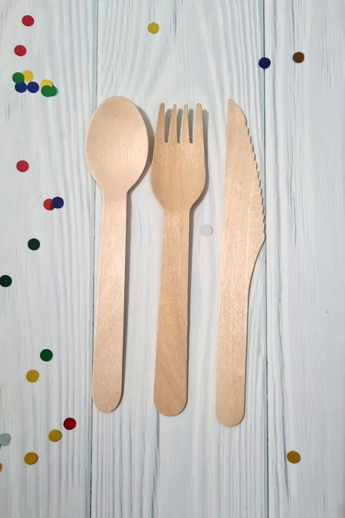 Ahşap Çatal Bıçak Kaşık Seti 24 Parça Ekolojik Doğa Dostu Set