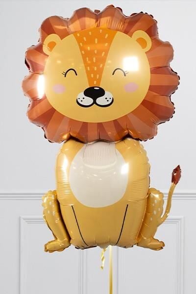 Sevimli Aslan Büyük Folyo Balon Safari Temalı Doğum Günü Balonları 100cm