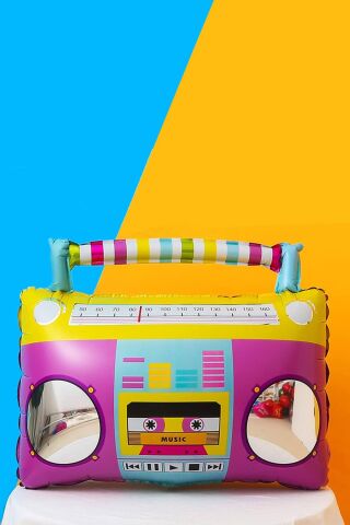 Radyo Şeklinde Folyo Balon Retro 80ler 90lar Partisi Retro Folyo Balon