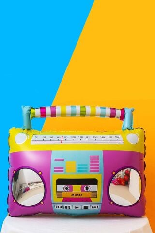 Radyo Şeklinde Folyo Balon Retro 80ler 90lar Partisi Retro Folyo Balon