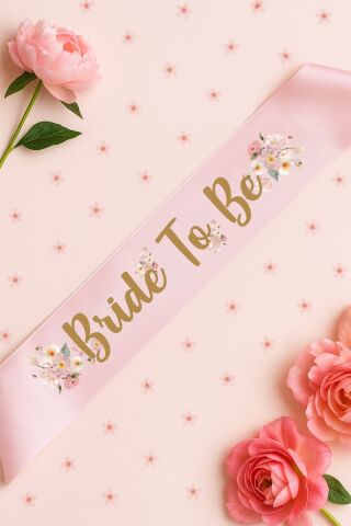 Toz Pembe Çiçekli Konsept Bride to be Kuşak , Bekarlığa Veda Kuşağı