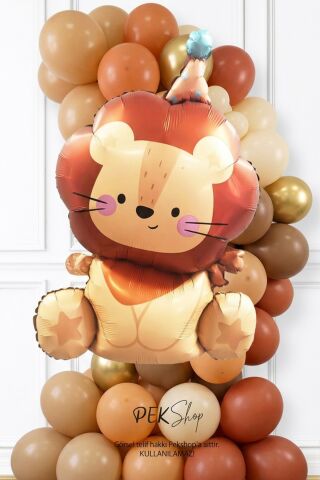 Parti Şapkalı Aslan Folyo Balon