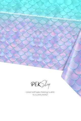 Deniz Kızı Konsept Masa Örtüsü Deniz Kızı Konsept Doğum Günü Masa Örtüsü