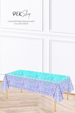 Deniz Kızı Konsept Masa Örtüsü Deniz Kızı Konsept Doğum Günü Masa Örtüsü