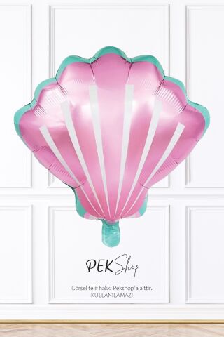 Pembe Deniz Kabuğu Folyo Balon Deniz Kızı Tema Doğum Günü İstiridye Balon