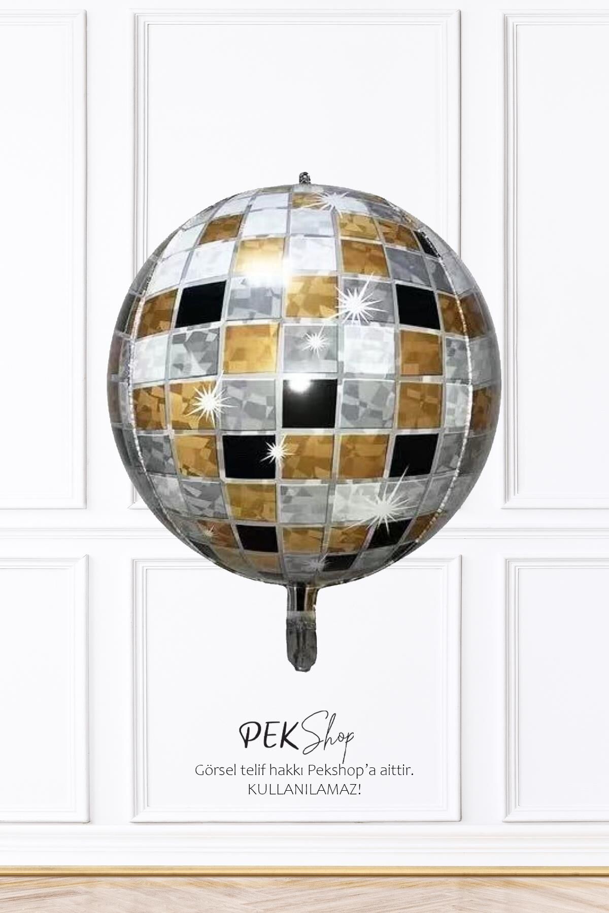 3 Renkli Disko Topu Folyo Balon 22inç