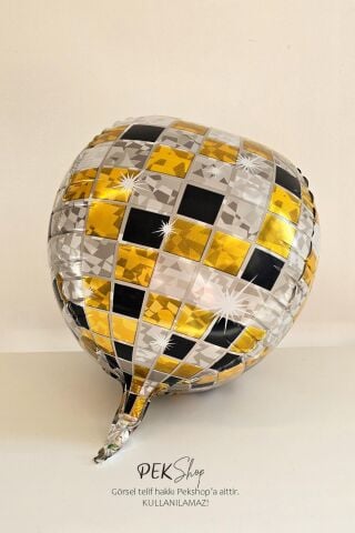 3 Renkli Disko Topu Folyo Balon 22inç