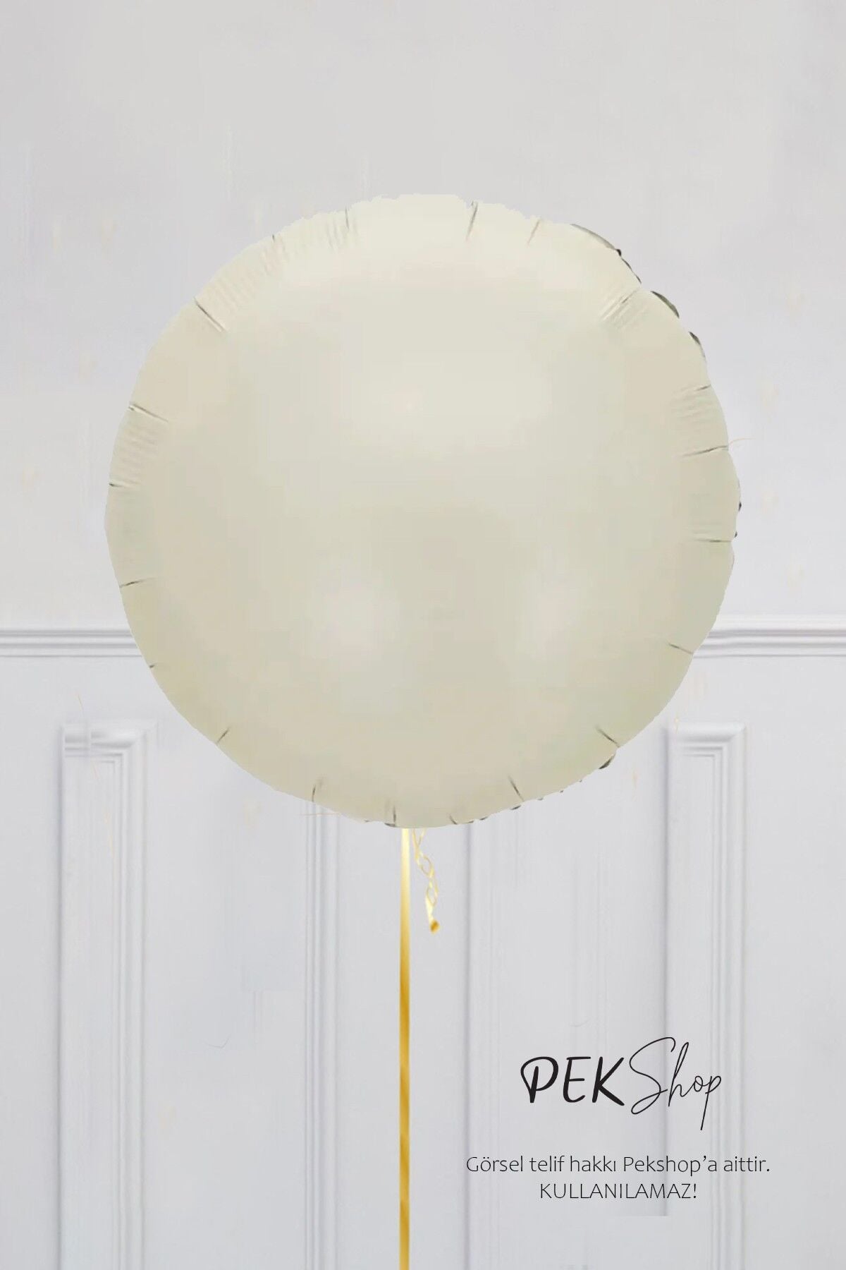 Retro Krem Yuvarlak Folyo Balon 18inç